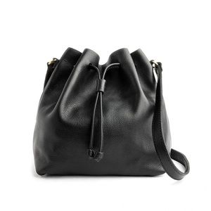 Portland Leather Goods Bucket Bag, Large, Pebbled Black